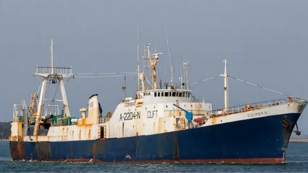El buque portugués detectado por Prefectura dentro de la Zona Económica Exclusiva Argentina.