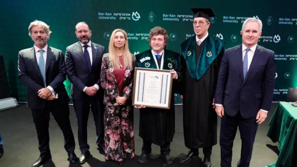 Javier Milei recibió un doctorado Honoris Causa en Israel y ratificó su apoyo en la guerra contra Irán (Archivo).