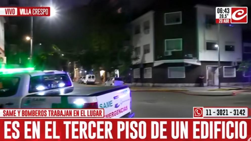 Tr�gico incendio en Villa Crespo: un jubilado muri� calcinado tras prenderse fuego su departamento.
