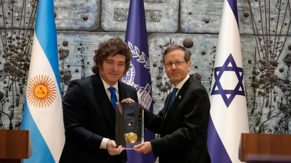 Javier Milei fue distinguido por su par israelí, Isaac Herzog.