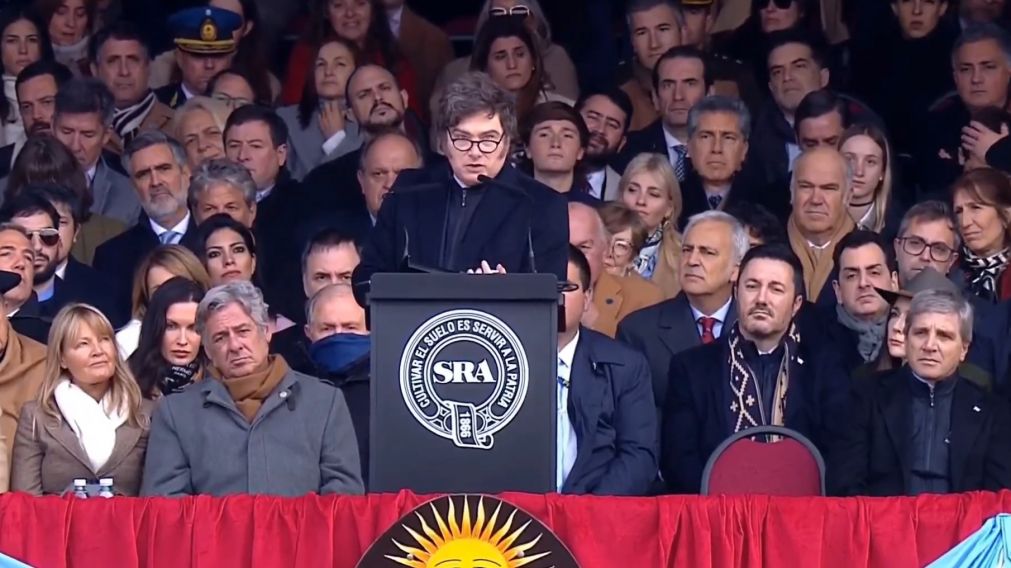 Javier Milei anunci� la baja de retenciones durante la inauguraci�n de la Exposici�n Rural.