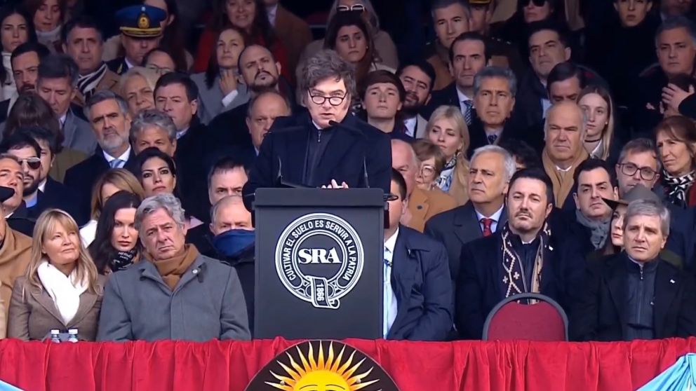 Javier Milei anunció la baja de retenciones durante la inauguración de la Exposición Rural.