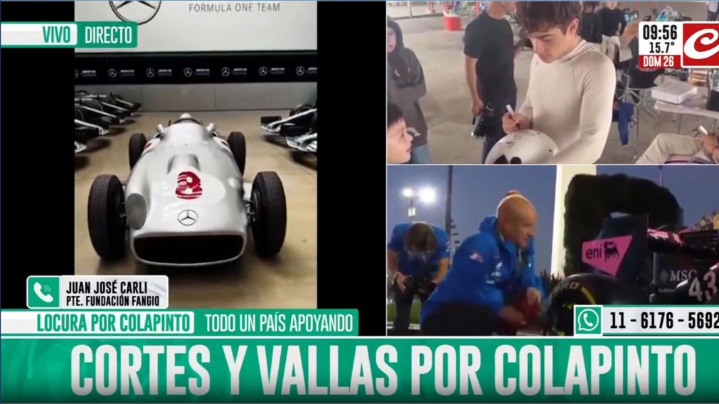 Juan José Carli, presidente de la Fundación Fangio, habló en exclusiva con Crónica desde el VIP del Road Show de Franco Colapinto.