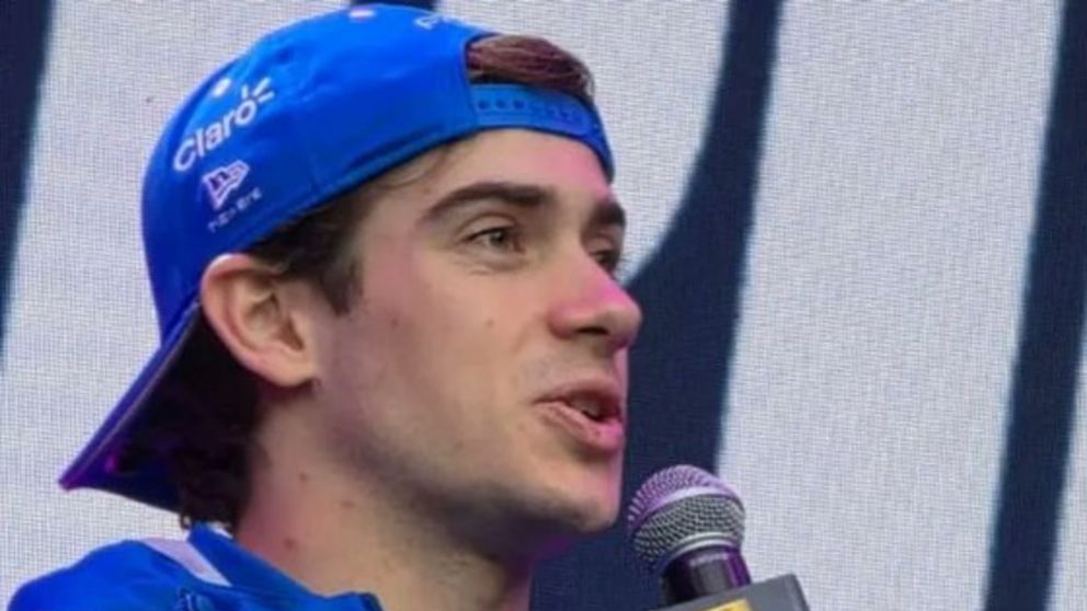 Franco Colapinto en la conferencia de prensa del Road Show. (Captura video)