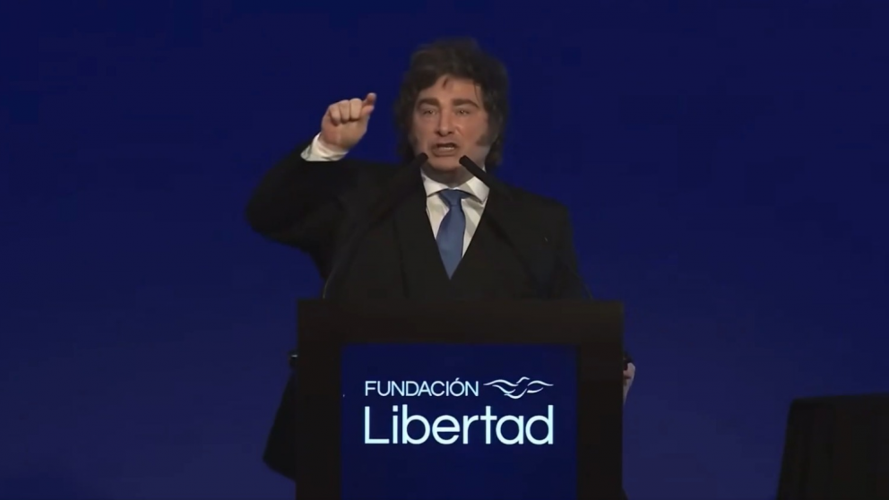 Javier Milei disertó en la cena anual de la Fundación Libertad y defendió el plan económico de su gestión.
