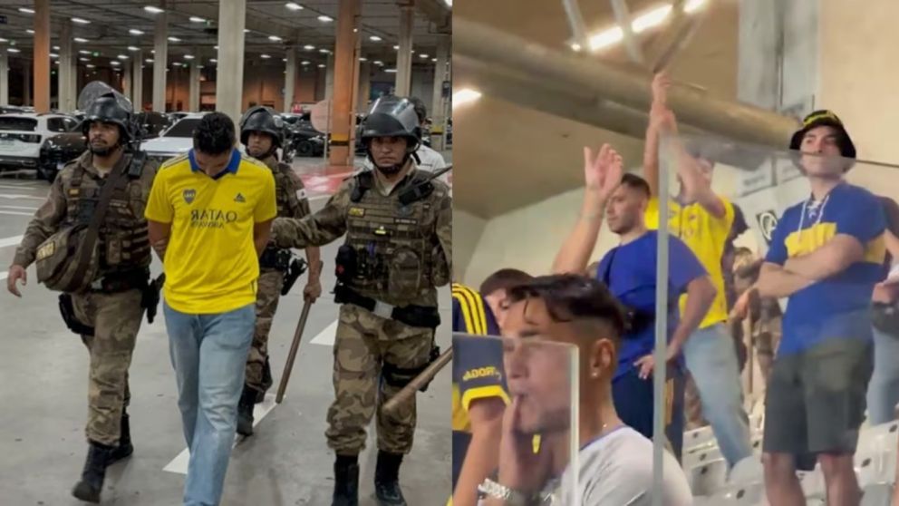 El hincha de Boca fue trasladado a una unidad policial ubicada dentro del estadio.