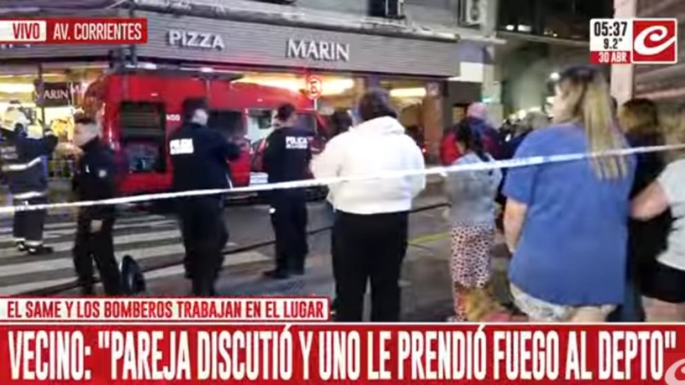 El incendio tuvo lugar en el s�ptimo piso de un edificio ubicado sobre la calle Paran� al 400 (Captura de TV).