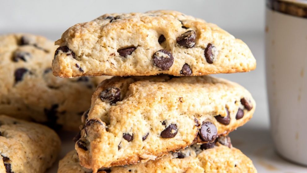 Riqu�simos y muy f�ciles de hacer: receta casera de scones con chocolate para la merienda.
