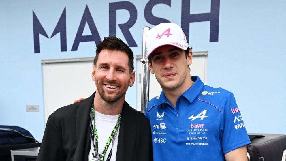 Lionel Messi fue a saludar a Franco Colapinto en la previa del Gran Premio de Miami de F�rmula 1.
