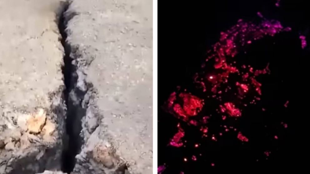 Suelo humeante en Chubut: grietas con calor y brasas subterr�neas generan alarma rura.l