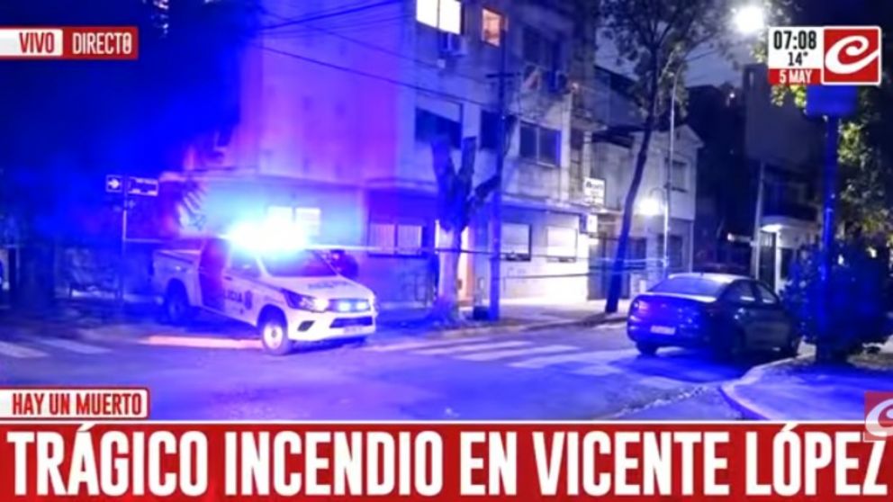 La Polic�a bonaerense investiga las causas del tr�gico siniestro en Vicente L�pez (Captura de TV).