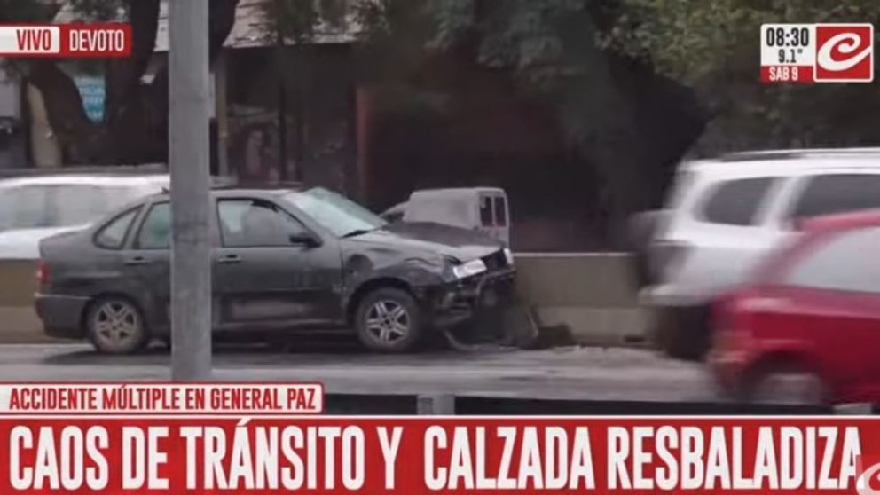 Se investigan las causas del m�ltiple choque en Villa Devoto (Captura de TV).
