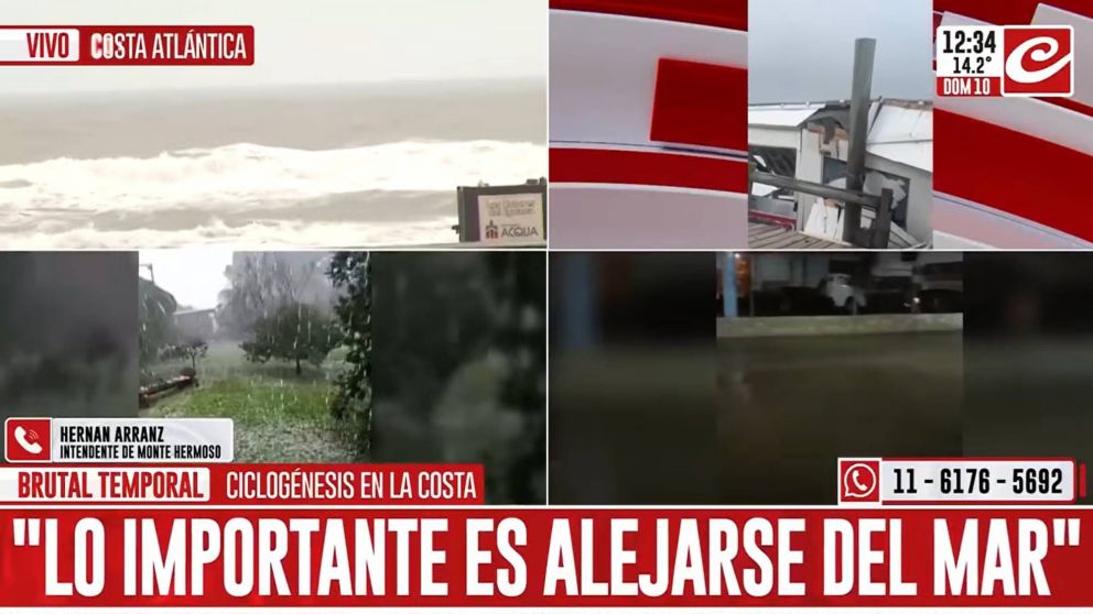 ¡VIDEO! La ciclogénesis destruyó 2.000 metros de rambla en Monte Hermoso