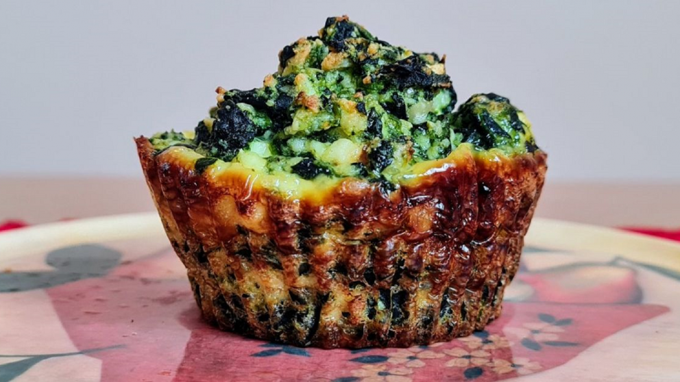 Muffins de espinaca y ricota: una receta alta en proteinas y baja en calorías lista en pocos minutos