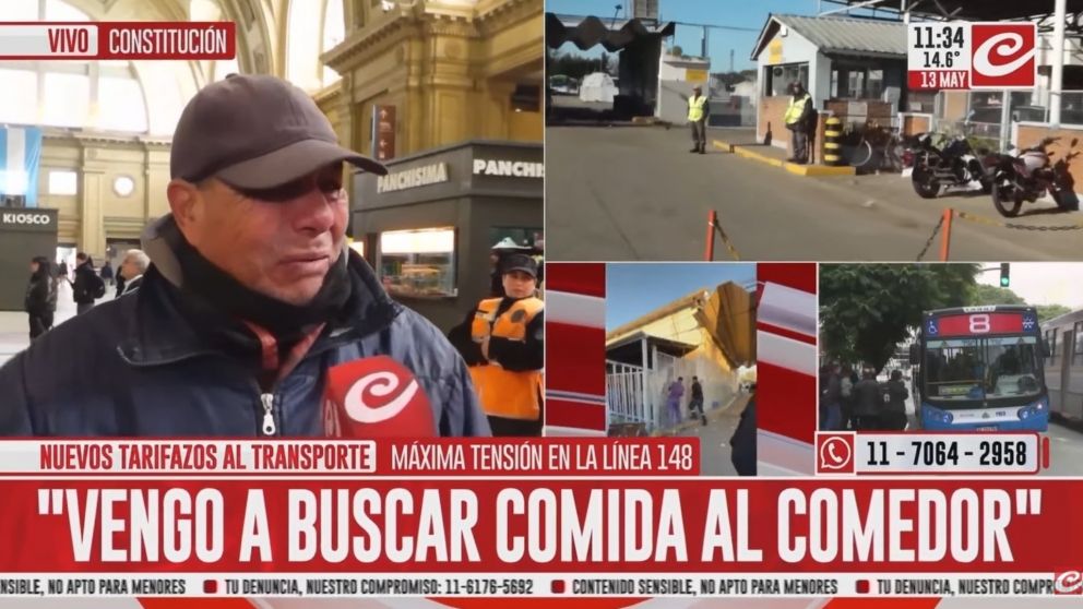El hombre que estall� en llanto frente a la c�mara de Cr�nica.