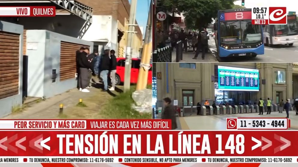 Conflicto en la línea 148: choferes denuncian que la empresa les impidió ingresar tras reclamar por baños en las cabeceras.