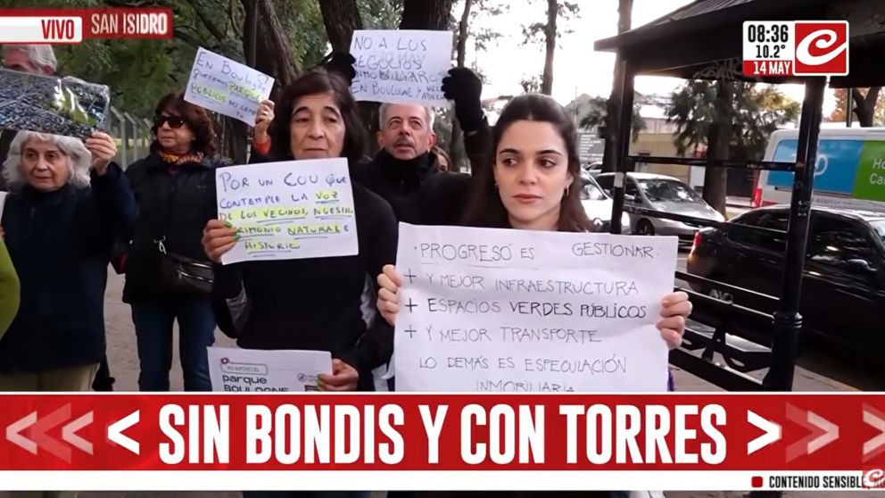 Protesta de vecinos del partido bonarense de San Isidro.
