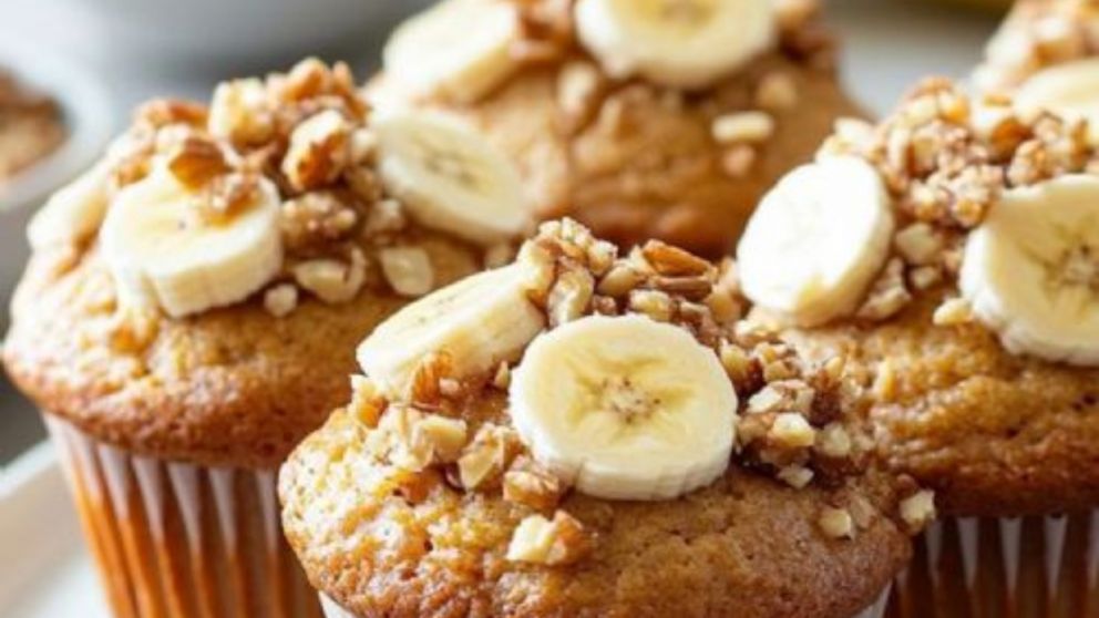 Muffins de banana y dulce de leche: El secreto para una merienda esponjosa y exprés.