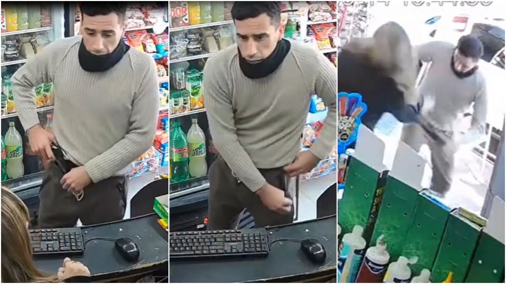 Insólito: un policía ingresó armado a robar un kiosco