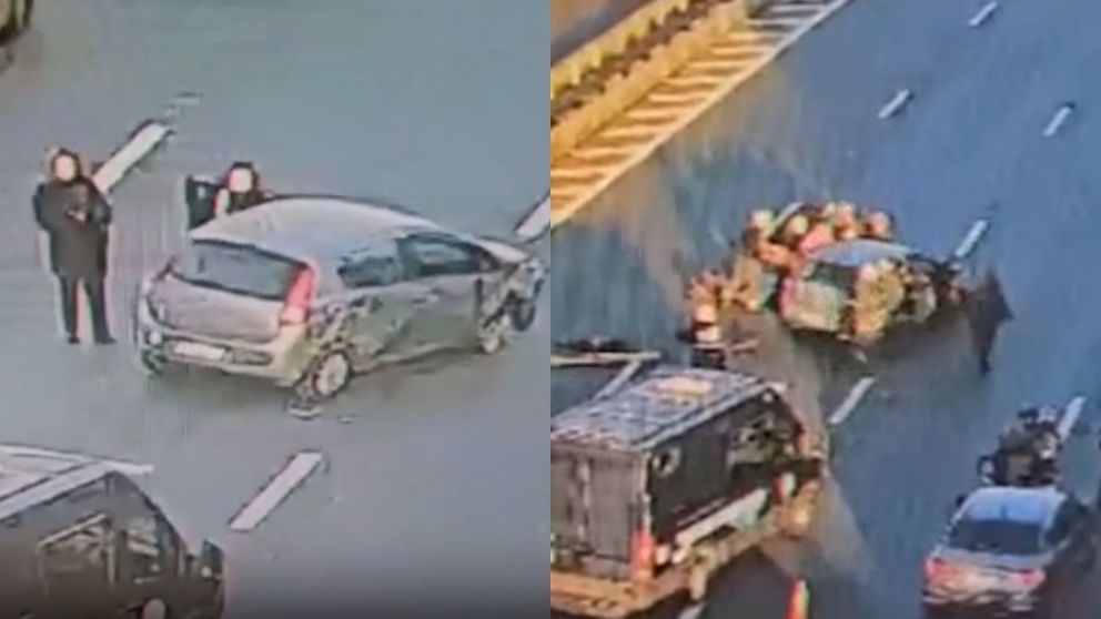 El accidente ocurri� a la altura de avenida Jujuy, mano a provincia; personal del SAME asisti� al hombre y lo traslad� al hospital Santojanni (Im�genes: captura video).