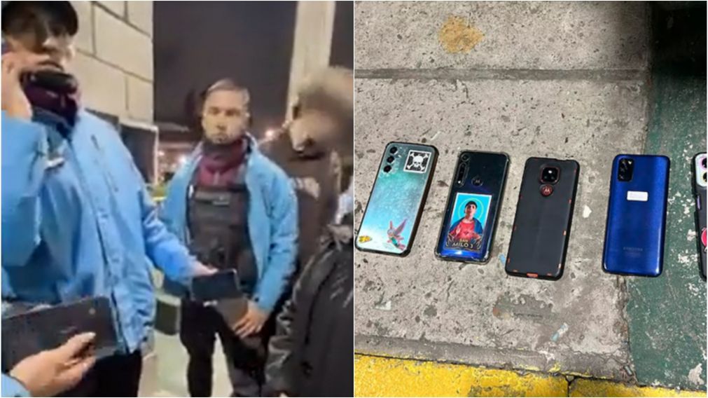 Así detuvieron a tres personas robando celulares.