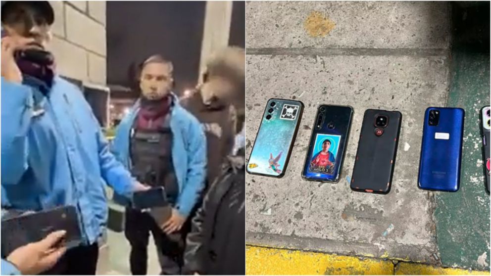 Así detuvieron a tres personas robando celulares.