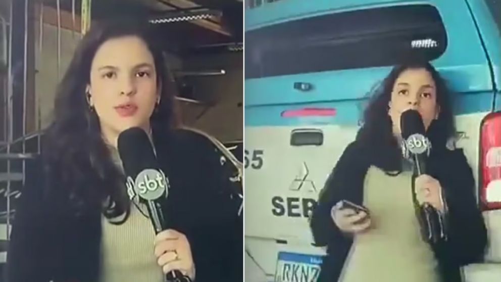 Una periodista fue atropellada por un patrullero mientras transmit�a desde una comisar�a (Imagen captura v�deo).