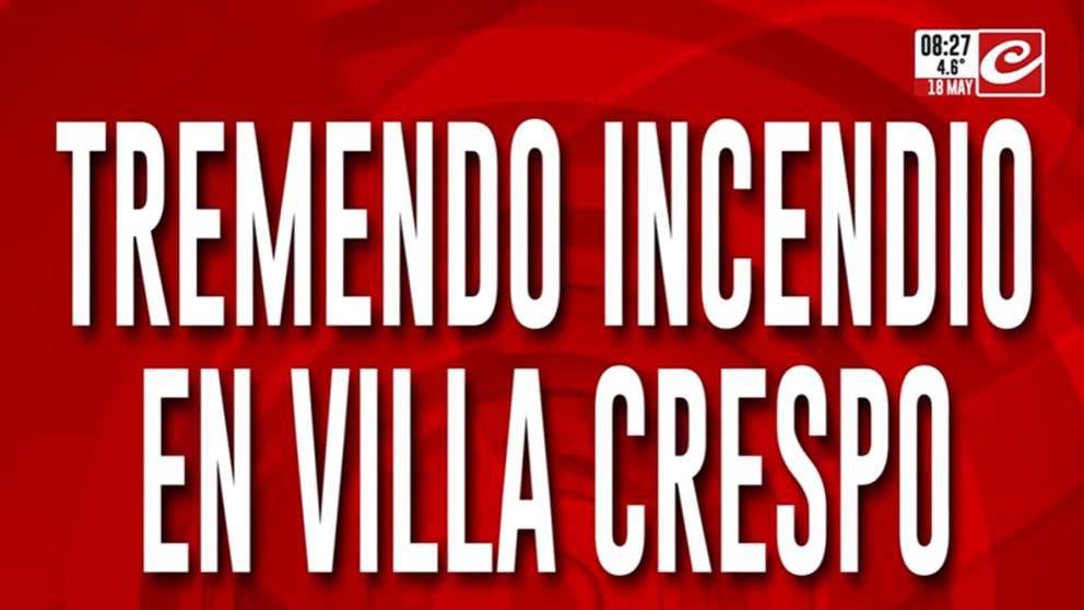 Se incendi� una parrilla sobre avenida Corrientes y ocho dotaciones de Bomberos trabajaron en el lugar