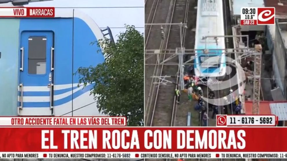 La línea Roca permanece cortada en un sentido por el siniestro en Barracas (Captura de TV).