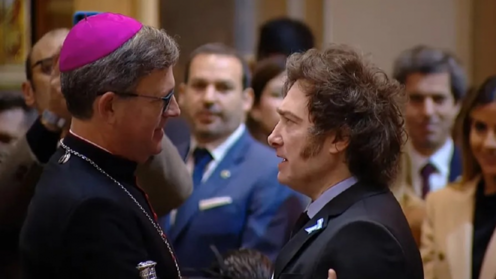 Garc�a Cuerva y Javier Milei, en el Tedeum del 2025.