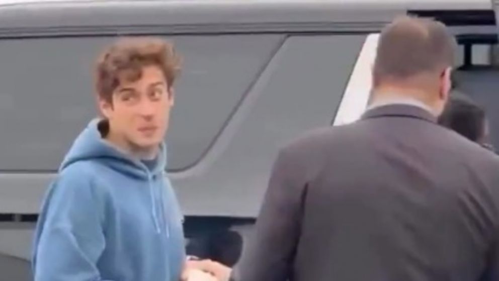 Franco Colapinto al momento de enterare que perdió River. (Captura video)