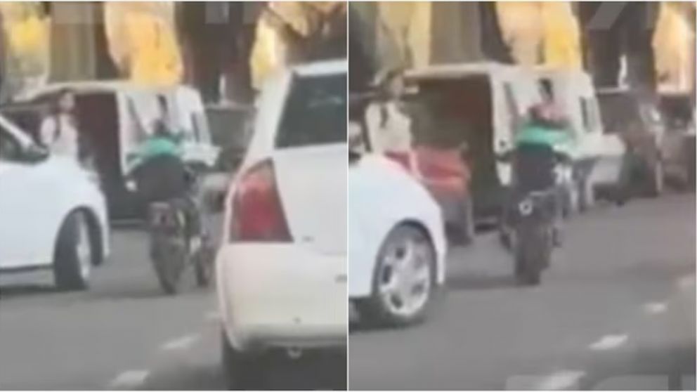 El ni�o fue filmado mientras manejaba una moto y el video se volvi� viral. 