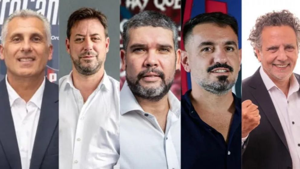 Los cinco candidatos que el sábado se disputarán la presidencia del "Ciclón".