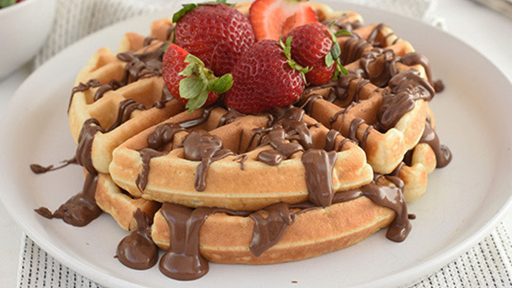 Receta de waffles con dulce de leche.