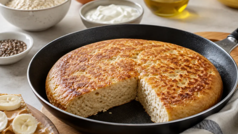 Receta de pan proteico para hacer en sartén y en menos de cinco minutos.