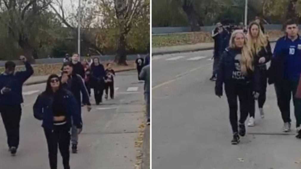 El "festejo" de la gente que llega al final de la extensa fila para ingresar al velatorio del Indio Solari.
