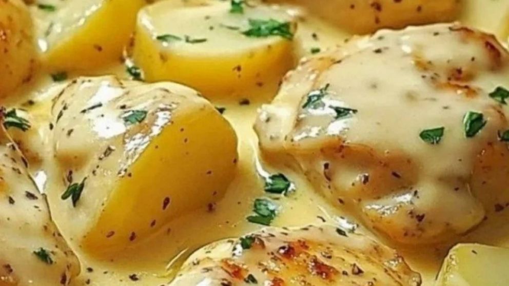�Ponete babero! La receta definitiva de pollo al horno con papas y crema