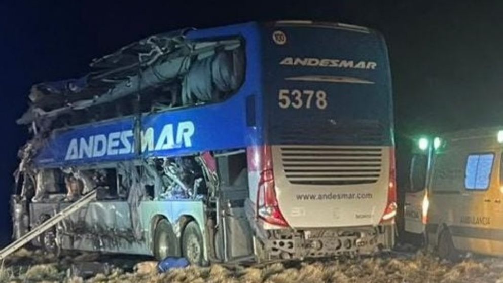 Un colectivo y un cami�n chocaron en Santa Cruz y hay cuatro fallecidos (Gentileza: Jos� Silva/ La Opini�n Austral).