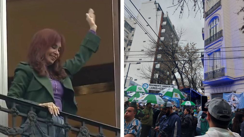 Militantes se concentraron frente a la casa de Cristina Kirchner a un a�o de su condena.