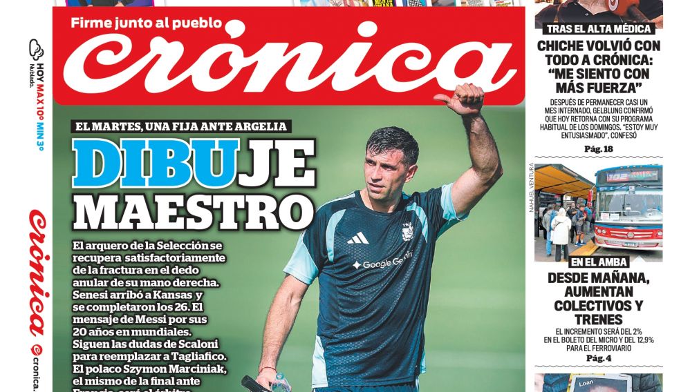 Las tapas del domingo 14 de junio de 2026.
