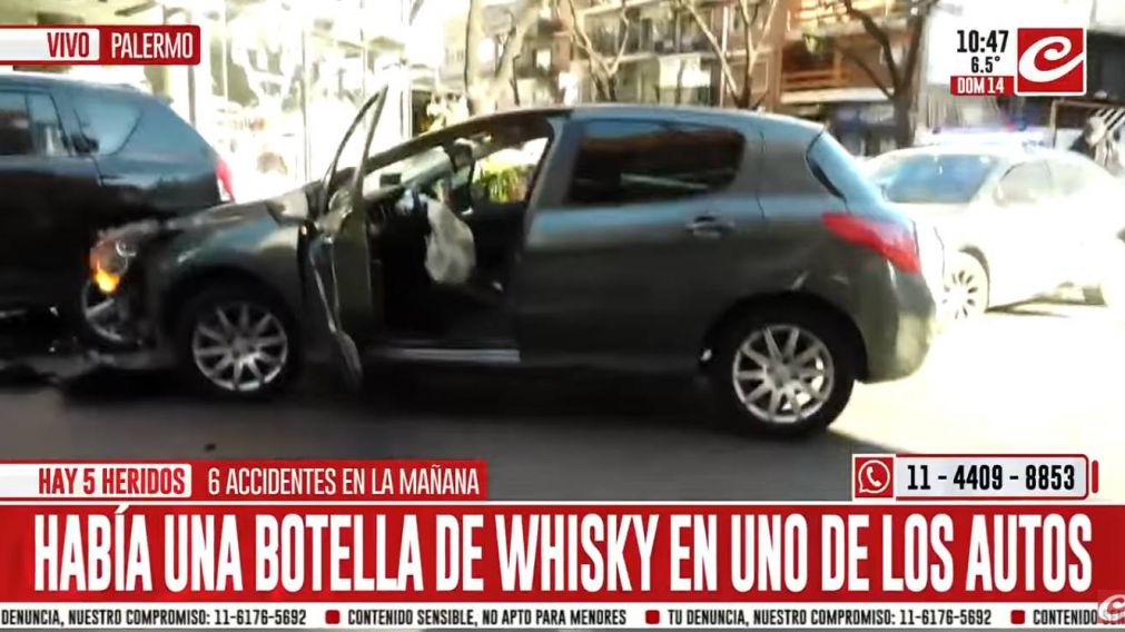 El choque ocurri� en la esquina de Scalabrini Ortiz y Paraguay en Palermo.