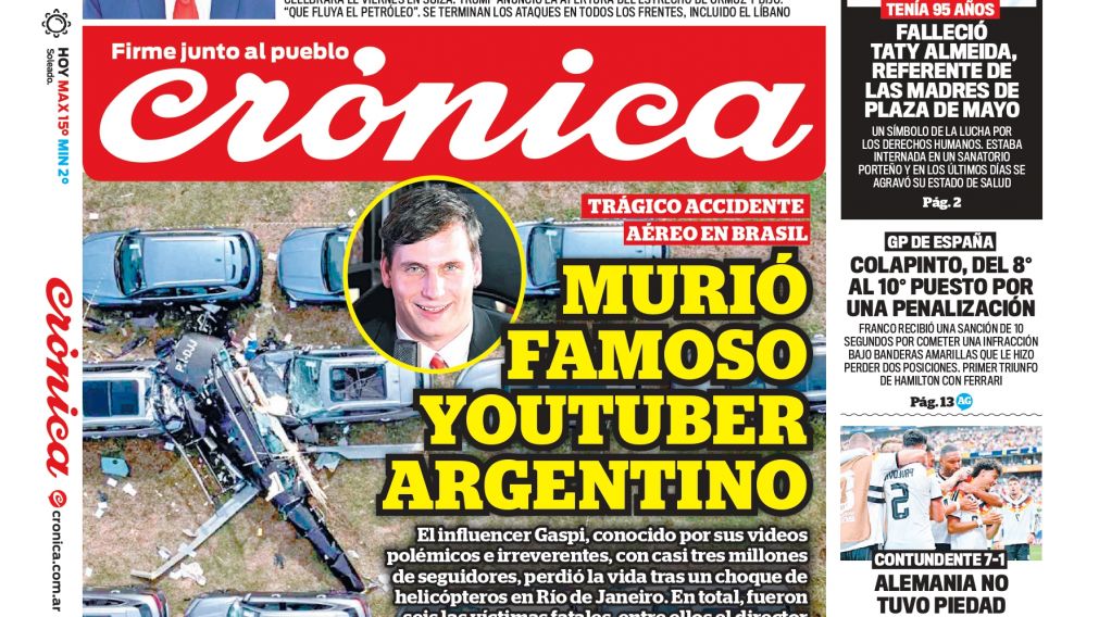 Las tapas del lunes 15 de junio de 2026.