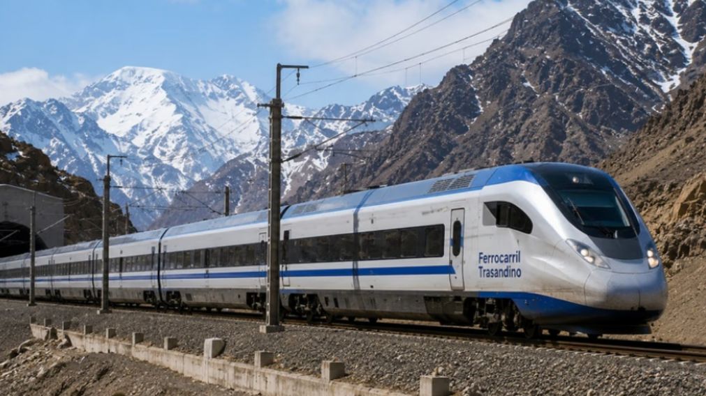 El extinto Ferrocarril Trasandino, que un�a Mendoza y Chile por la Cordillera de los Andes.