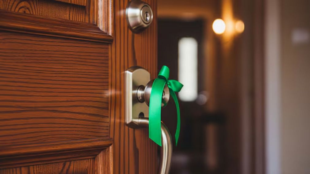 Hay que colgar una cinta verde en la puerta de la entrada de la casa para atraer las buenas energías.