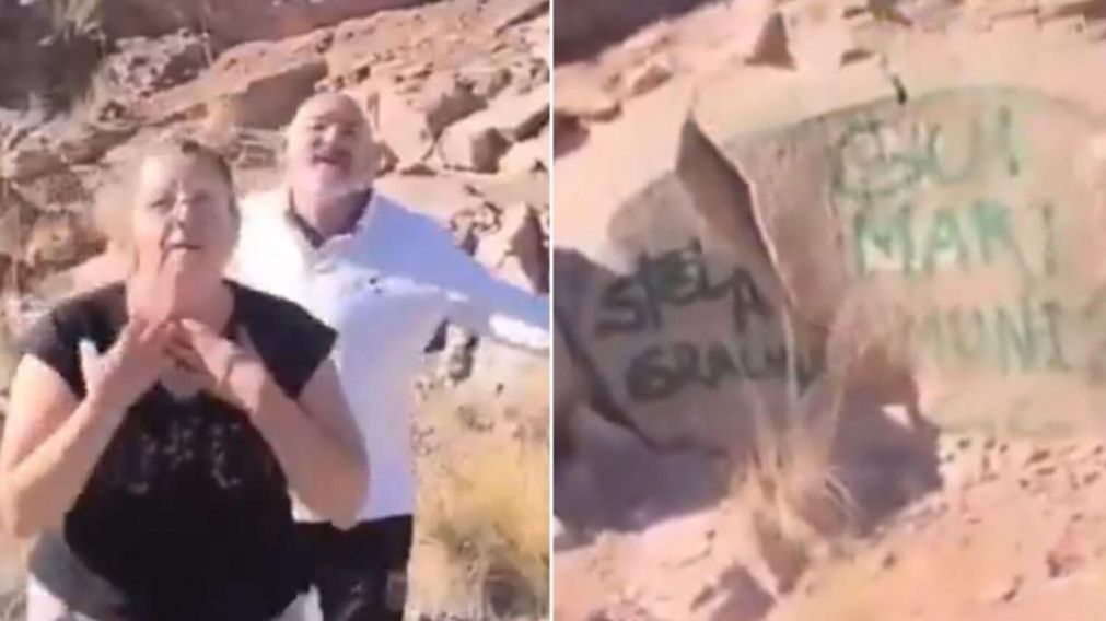 Turistas escrachados luego de vandalizar el paisaje en la montaña