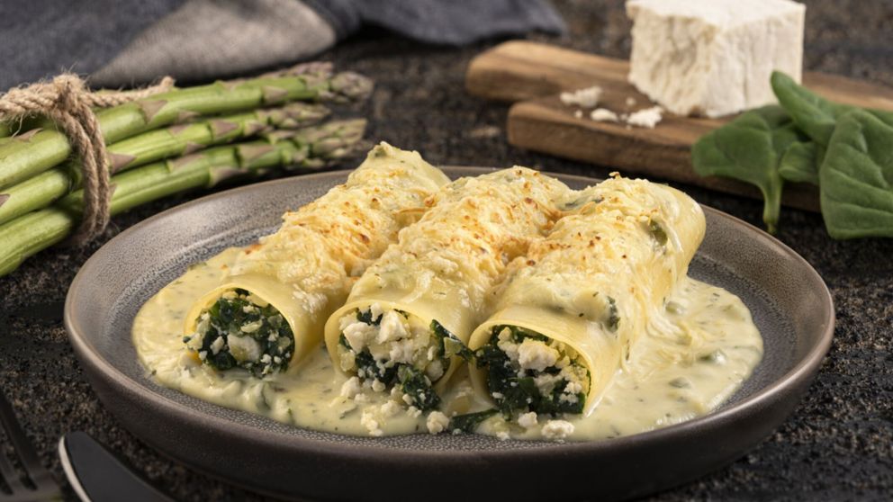 Receta de riquísimos canelones de verdura y ricota.