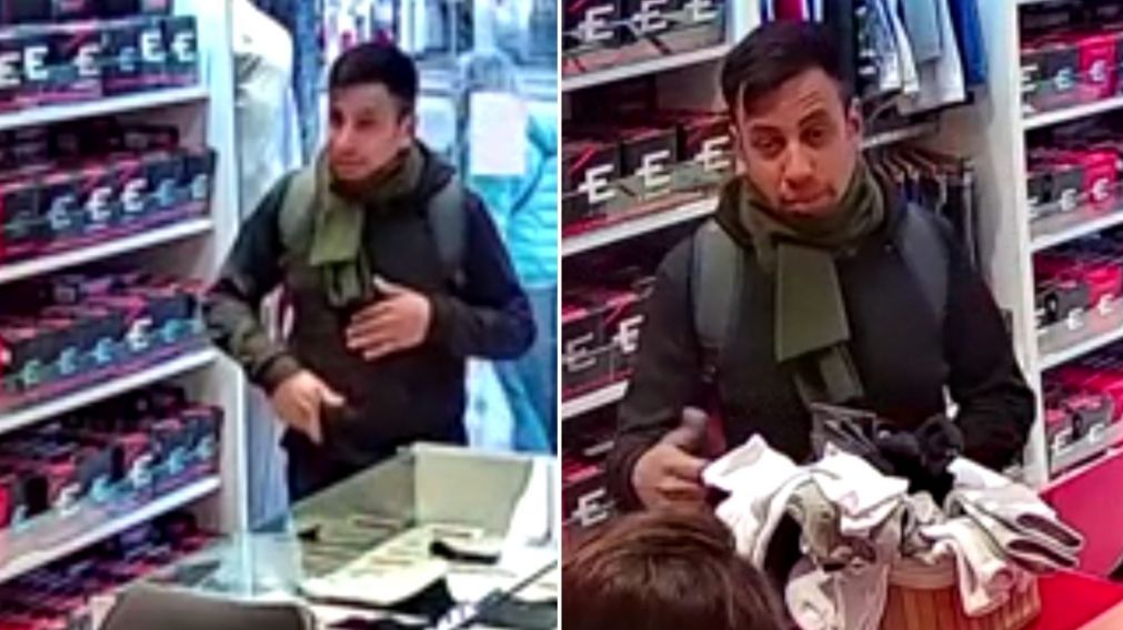 El delincuente no se cubrió el rostro, actuó con tranquilidad y se llevó plata, ropa y un celular; ocurrió en pleno Villa Crespo (Imágenes: captura video).