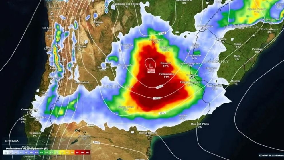 Sobre la región rige para este martes 15 y mañana, miércoles 16, un alerta meteorológica amarilla por lluvias.
