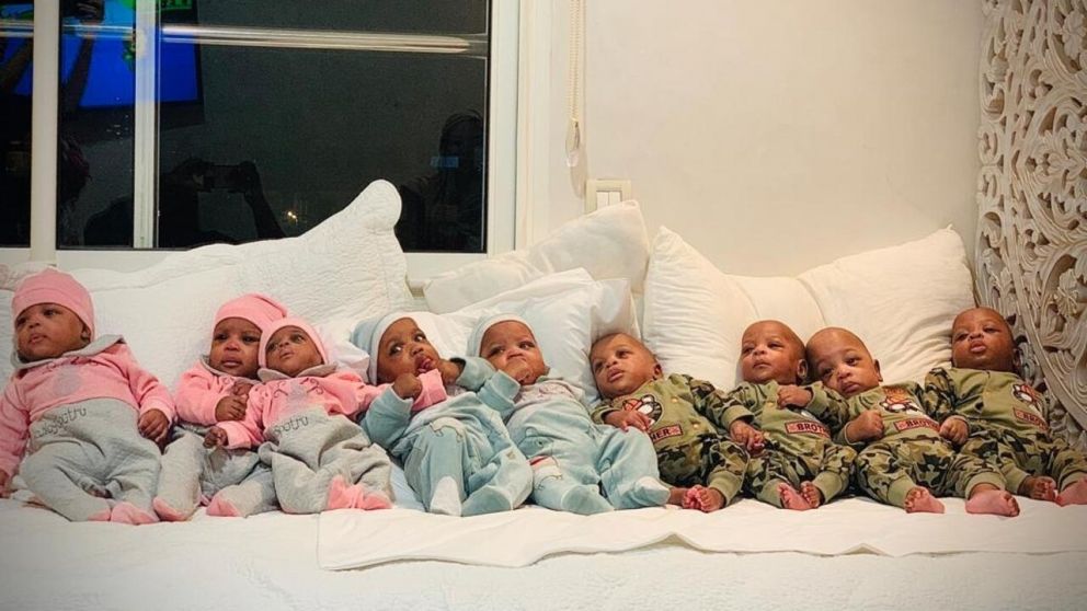 Las nenas se llaman Kadidia, Fatouma, Hawa, Adama y Oumou, y los nenes son Mohamed VI, Oumar, Elhadji y Bah.