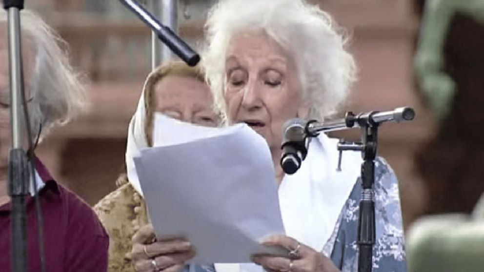 Estela de Carlotto, presidenta de Abuelas de Plaza de Mayo, en el acto central por el 24 de marzo.